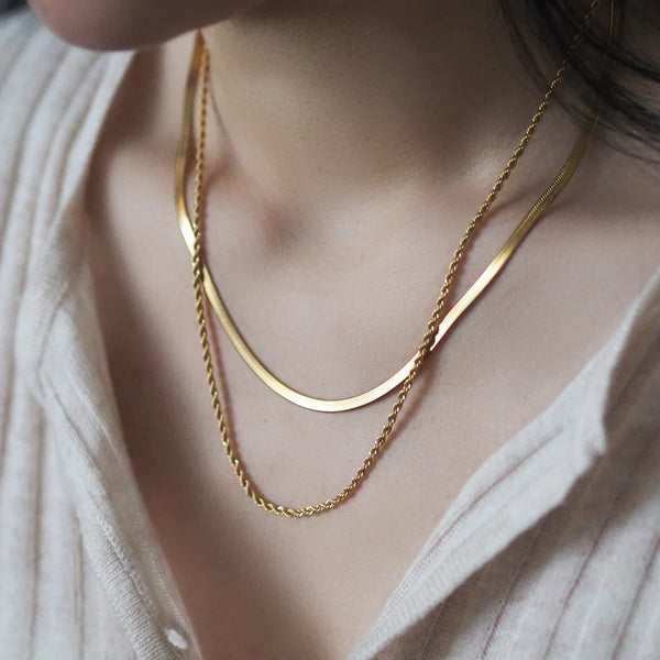 Double Gold Necklace